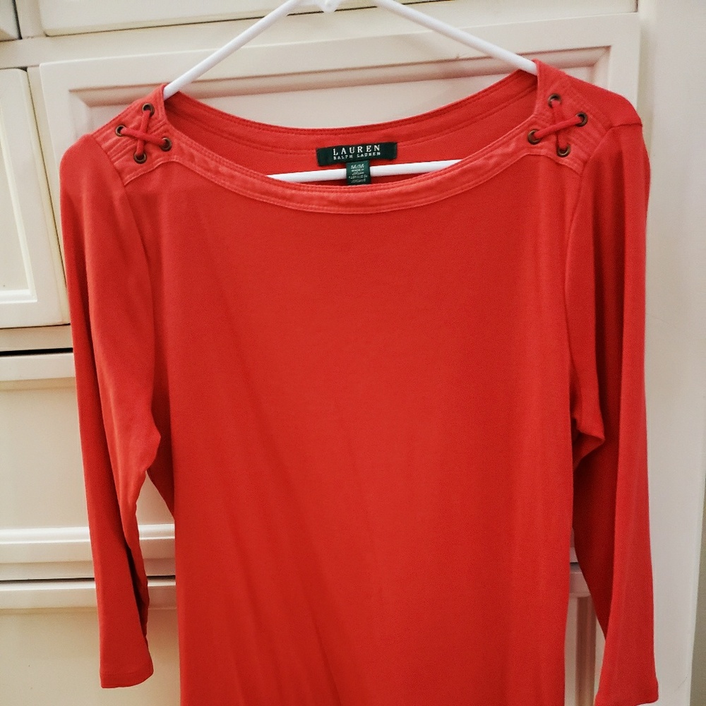 Ralph Lauren RED ladies long sleeve top Size Mediu